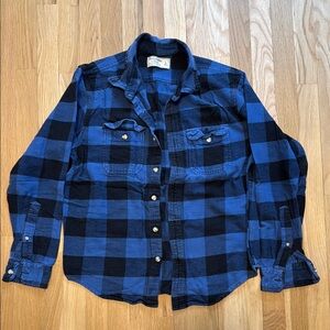 Blue and Black Checkered Men's Shirt